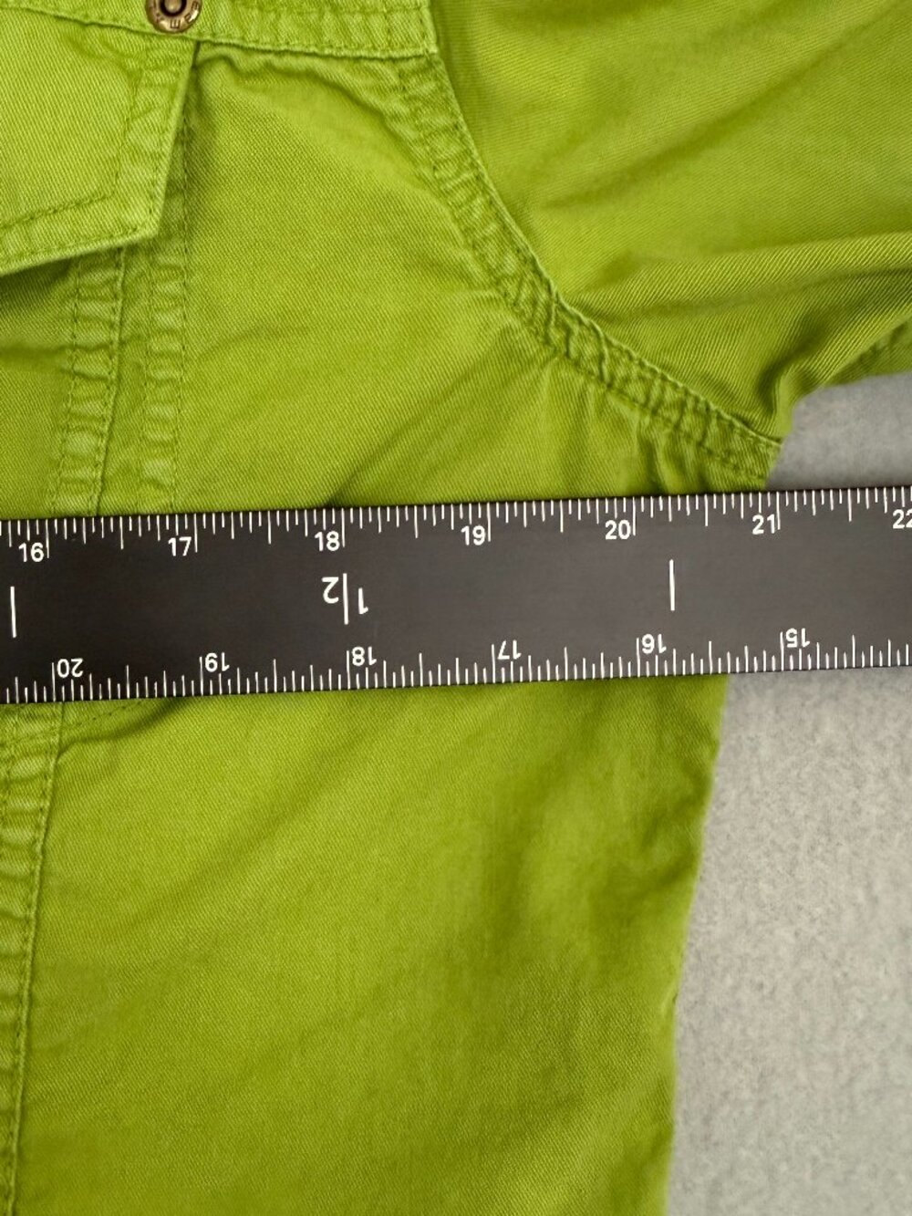 Liz Claiborne Lizwear Cotton Jacket Women’s L Lime Green Utility Zip Front Y2K - Picture 12 of 14